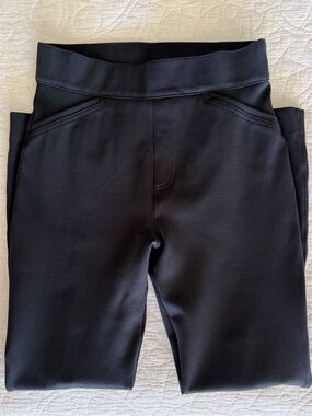 EUC SPANX The Perfect Pant High-Rise Black Ponte Pull-On Slimming Leggings Sz S